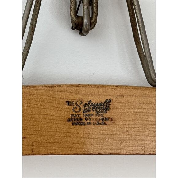 Setwell Hangers Lot Of 3 Vintage Wood Suit Pants Made In USA Strong Classic - Picture 3 of 16